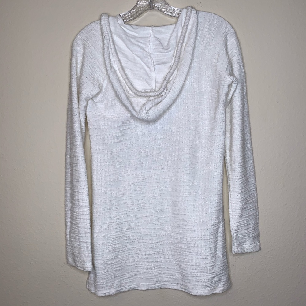 Blue Caribbean Beachy White Pullover Hoodie - Picture 3 of 5